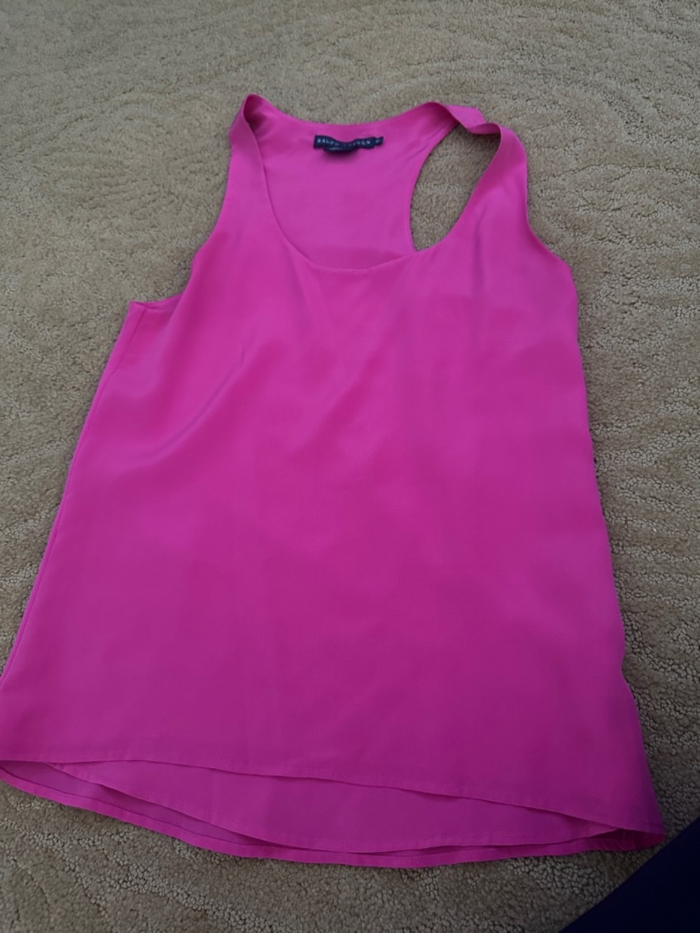 Ralph Lauren Black Label Hot Pink Racerback Silk Shell